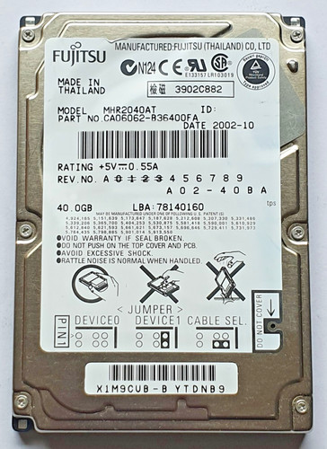 Ide fujitsu mhr2040at - gb,