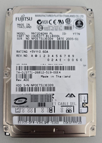 Fujitsu 40gb ide hard - fujitsu,