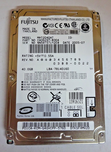 Fujitsu 40gb mht2040at ide - fujitsu,
